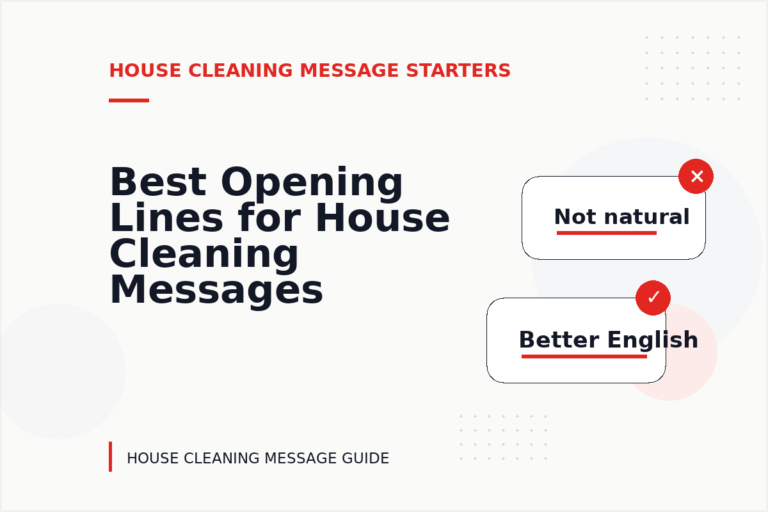 Best Opening Lines for House Cleaning Messages