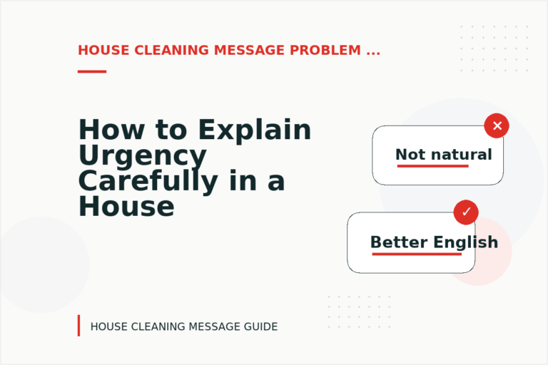 How to Explain Urgency Carefully in a House Cleaning Message How to Explain Urgency Carefully in a House Cleaning Message