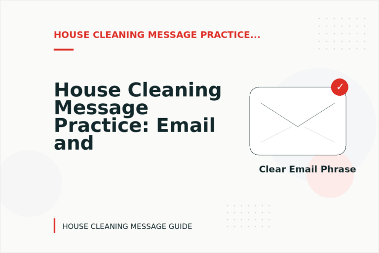 House Cleaning Message Practice: Email and Message Examples House Cleaning Message Practice: Email and Message Examples